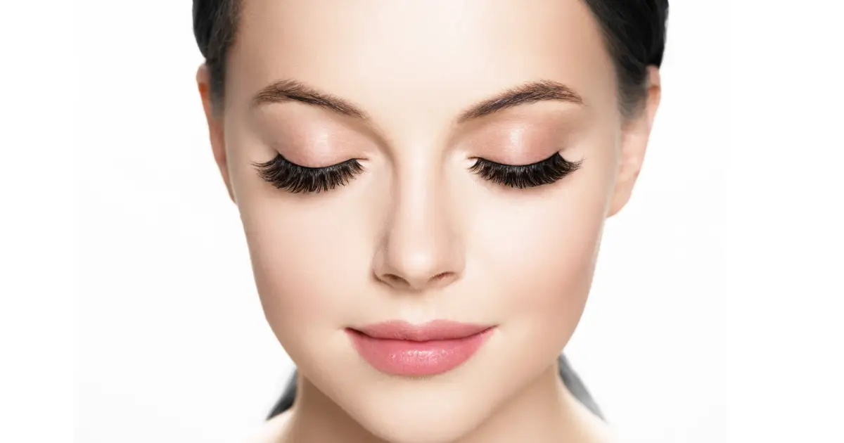 Close-up of a woman with long, full eyelashes after professional Lashes Extension in Madisonville, LA.
