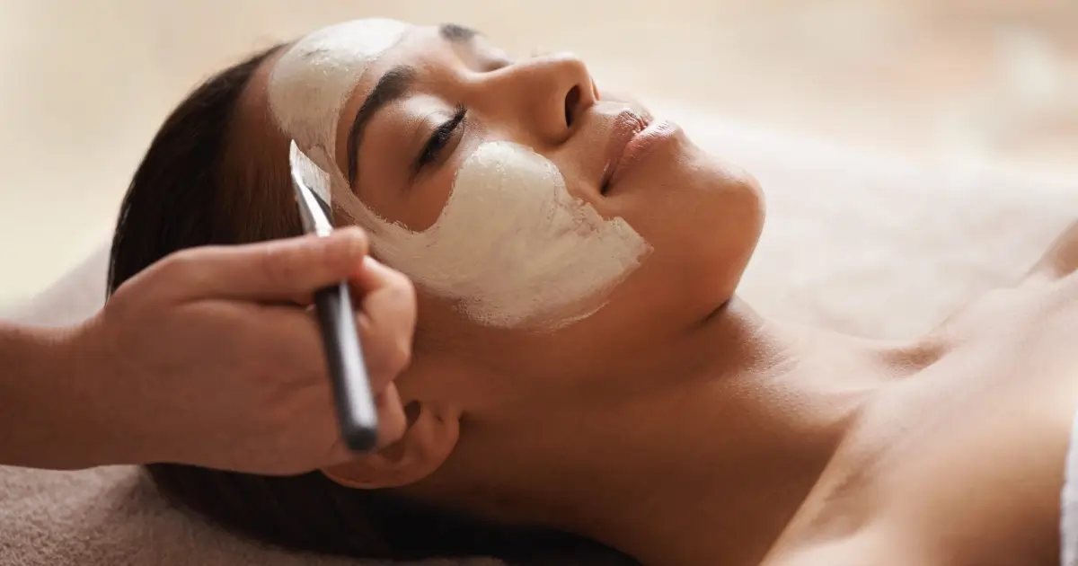 Close up of a woman receiving a Signature Facial in Madisonville, LA