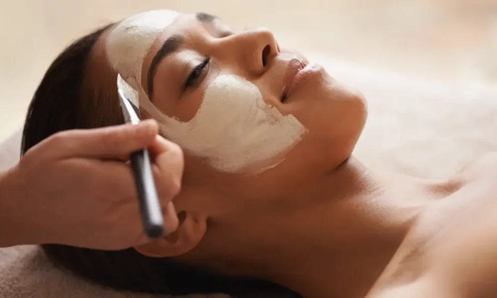 Close up of a woman receiving a Signature Facial in Madisonville, LA
